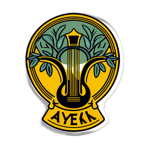 Sticker AEK cu simboluri grecești
