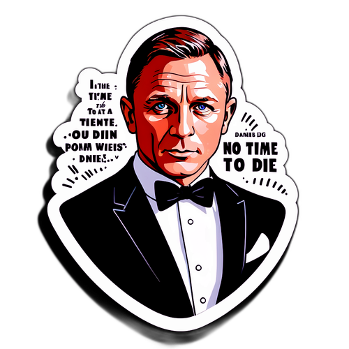 Daniel Craig i smoking med citater fra 'No Time to Die'