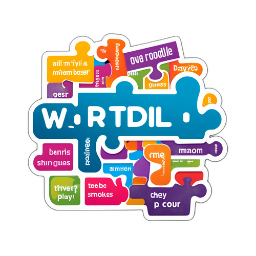 Sticker Wordle Berwarna-warni