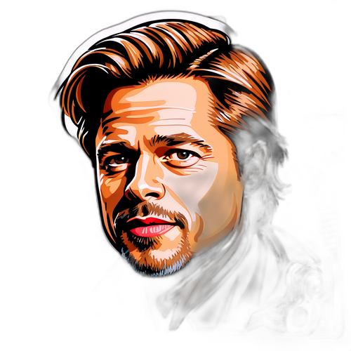 Portrait stylisé de Brad Pitt