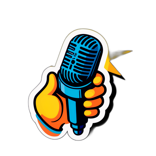 Design de Mão Segurando Microfone