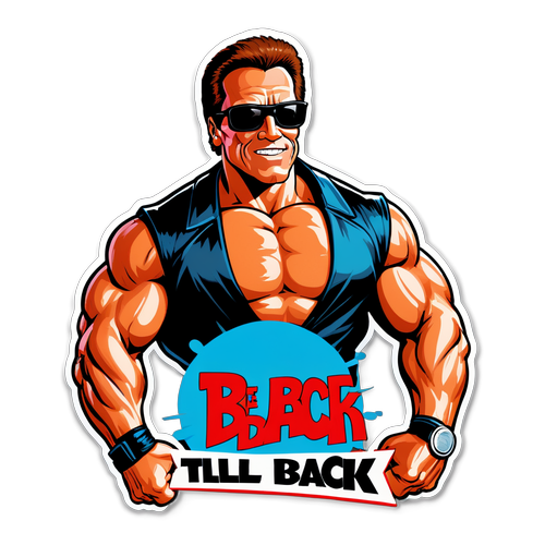 Arnold Schwarzenegger Comic Charakter Aufkleber