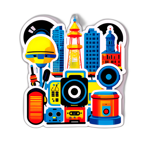 Графіка Кременчука з обладнанням, поєднання міста та звуків