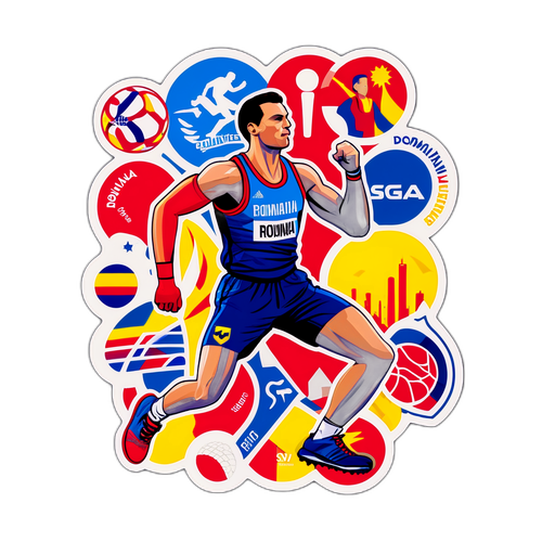 Sticker dedicat entuziastilor sportivi din România