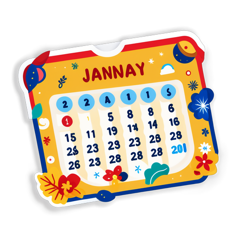 Stiker Tema Kalender Januari 2025