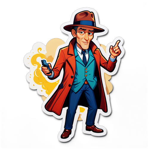 Whimsical Detective Sticker Inspired by 'Death in Paradise'