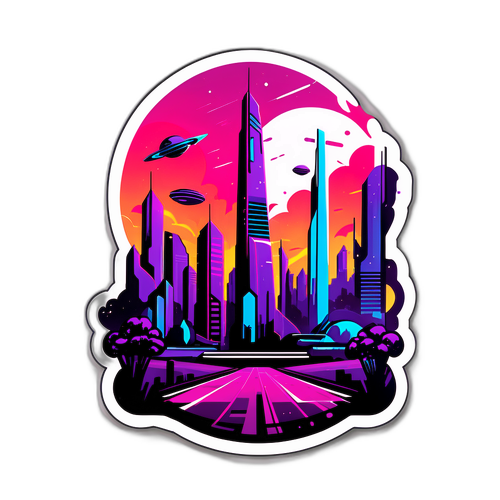 未来の都市風景アート