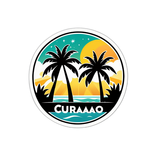 Adesivo Exótico com Fundo Tropical de Curaçao