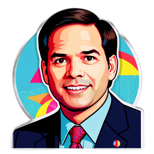 Retro-Style Sticker of Marco Rubio