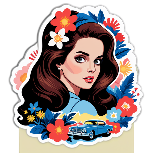 Ang Nostalgikong Sarap ng Americana: Sticker ni Lana Del Rey na Punung-Puno ng Kasininan at mga Bulaklak!