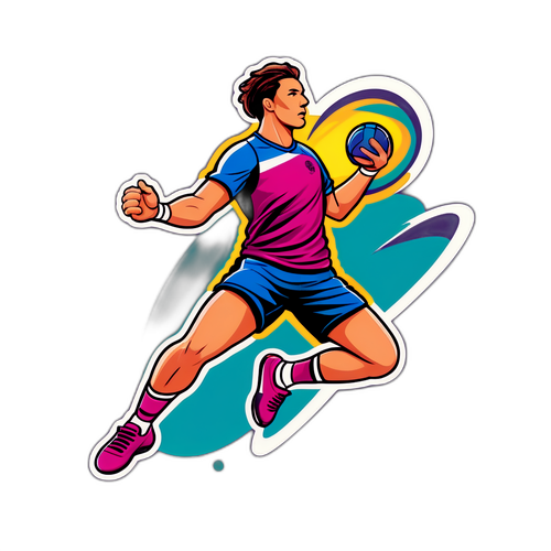 Håndboldspiller i bevægelse