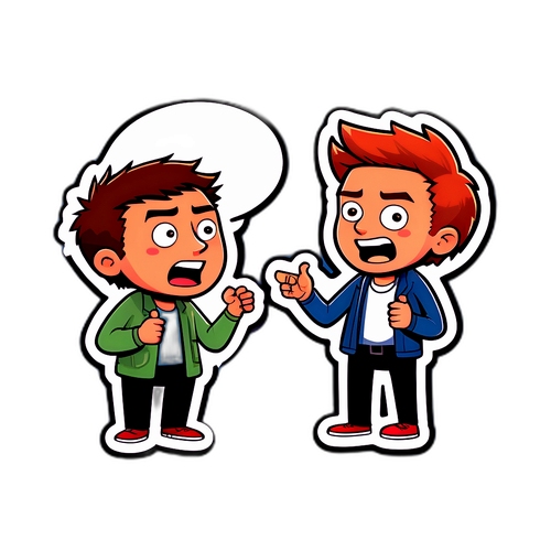Komisk tegneseriestil sticker af Tate og Chase