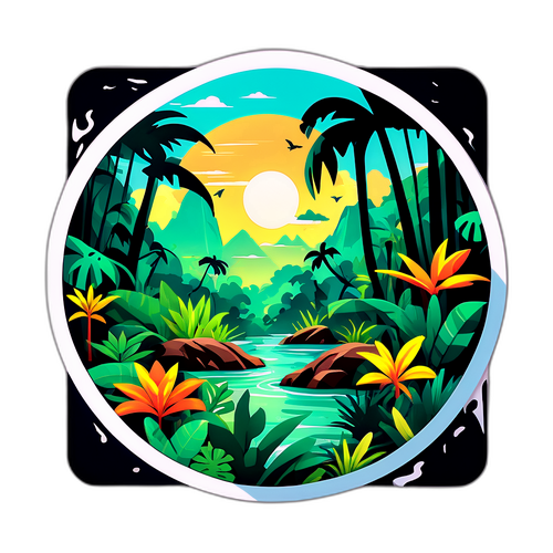 열대 우림 스티커 디자인