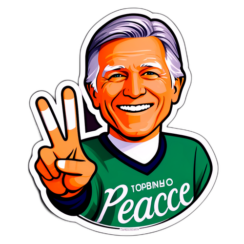 Peace Sign Sticker with Football Elements