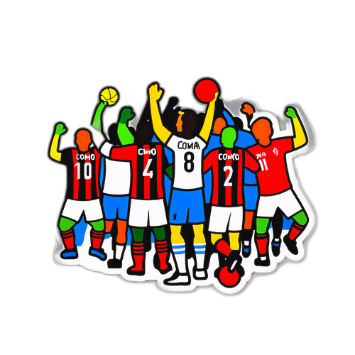 Sticker dinamic reprezentând atmosfera unui meci Como - Milan