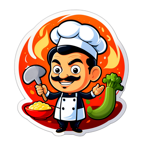Chef Carismático con Ingredientes
