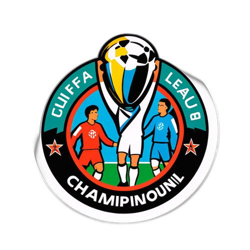 Sticker Gaya Vintage Perlawanan Akhir UEFA Champions League