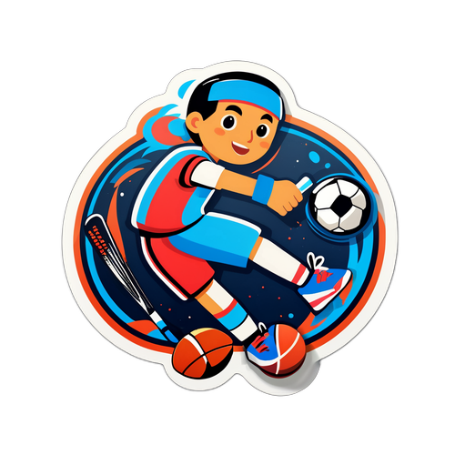 Спортивная наклейка с элементами спорта