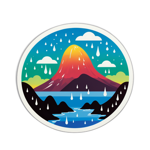 Silhueta do Pão de Açúcar com Gotas de Chuva