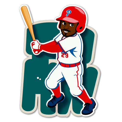 Playful Baseball Player Sticker