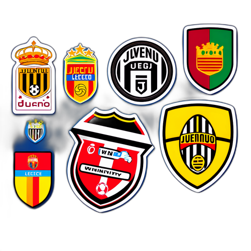 สติกเกอร์โลโก้ของยูเวนตุสและเลชเช่ พร้อมข้อความ ' definitely winning '