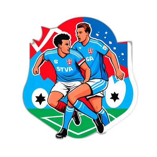 Ilustrace pro nálepku fotbalového zápasu Slovan Bratislava – Podbrezová