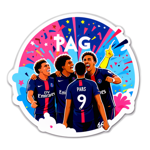 Sticker PSG Merayakan Gol