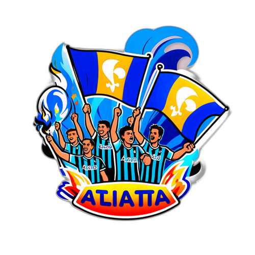 Atalanta-fans hejar med flaggor och pyroteknik