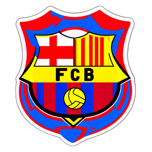 Stylizovaná nálepka FC Barcelona s módními barvami
