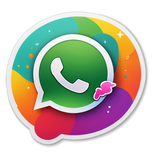 Sticker cu logo-ul WhatsApp, în culori vibrante