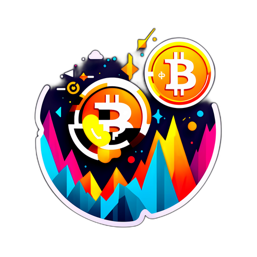 Stilisert Bitcoin-symbol i digitalt landskap