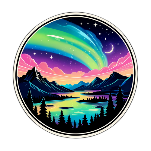 Stunning Aurora Borealis Klistermärke