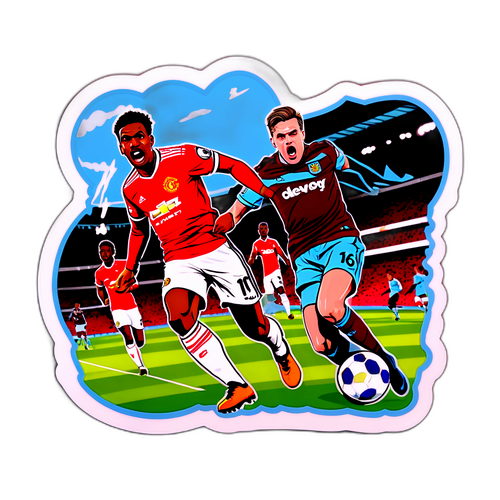 Dramatikong Sticker ng Huling Sandali ng Excitement ng Laban ng Man United laban sa West Ham