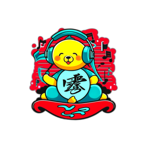 音樂熊的個性化貼紙