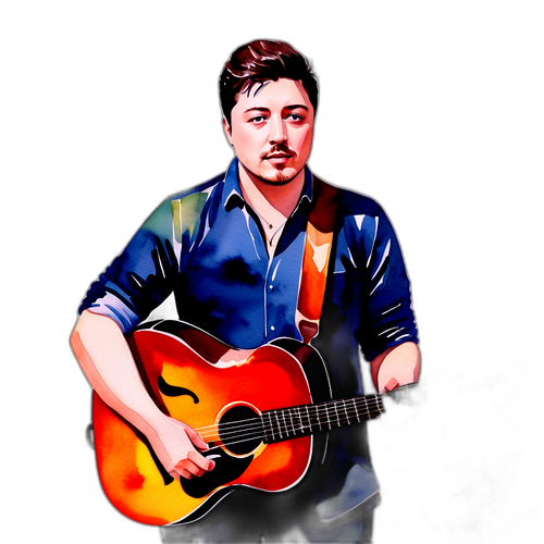 Ritratto ad acquerello di Marcus Mumford