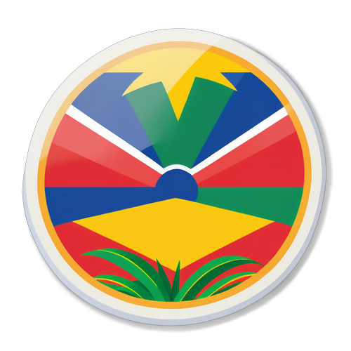 Mauritius Nationalflag i Tropisk Scene