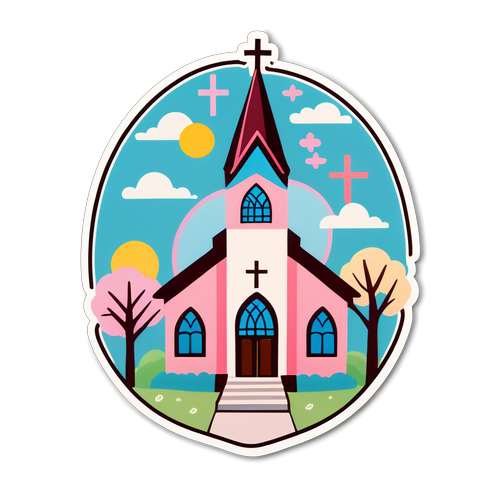 Whimsical Church Community Sticker