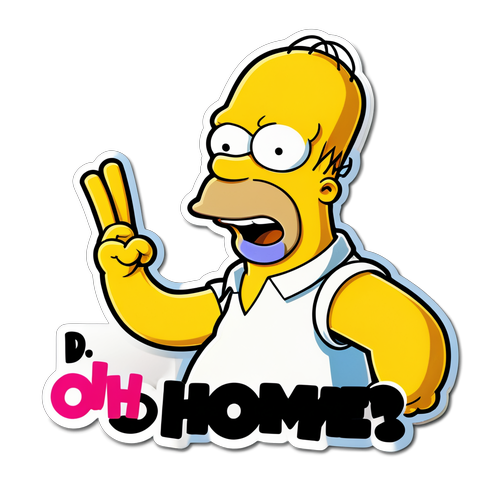 Pegatina divertida de Homer con 'D'oh!'