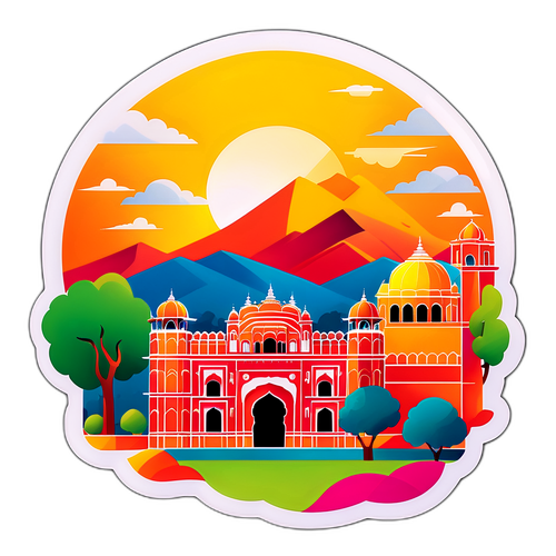 जयपुर के प्रसिद्ध स्थलों का जीवंत दृश्य