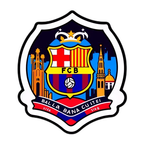 Barcelona Skyline med Klubbens Vott