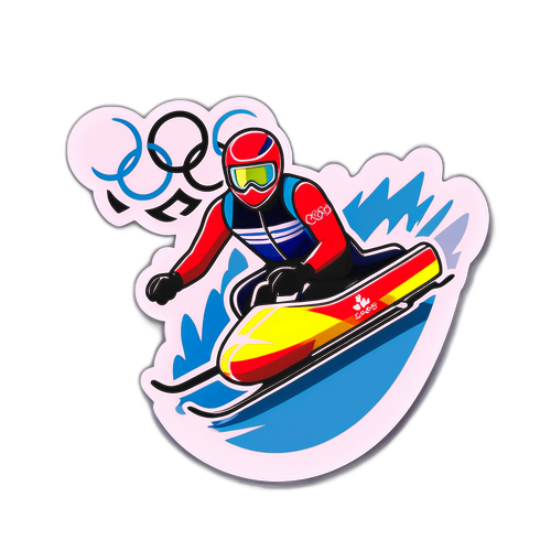Luge Olympic Excitement Sticker