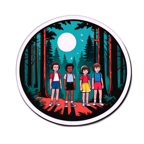 Retro Voldsom Sticker fra 'Stranger Things'