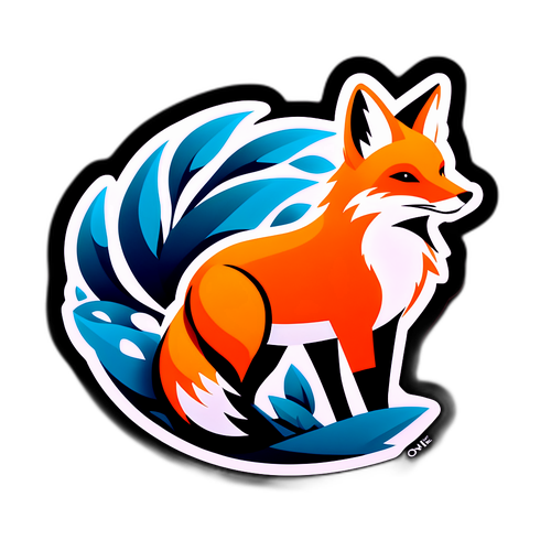 Sleek Fox One Sticker Design