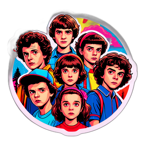 Sticker met Iconische Personages van 'Stranger Things'