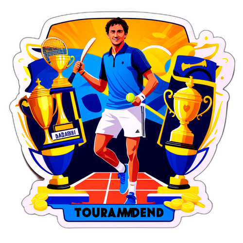 Luciano Darderi Tournament Wins Collage Sticker