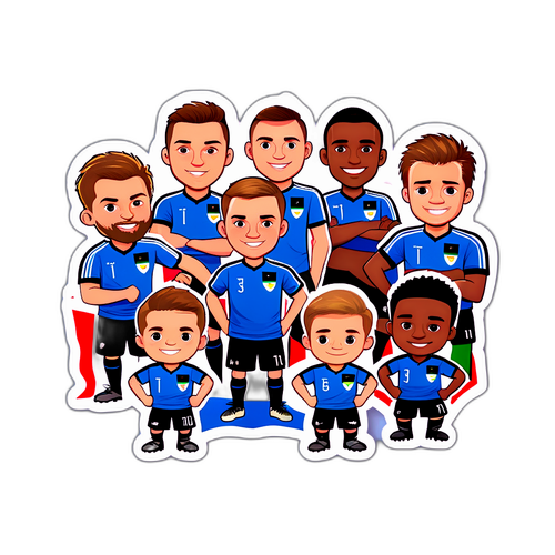 สติ๊กเกอร์การ์ตูนทีมชาติเอสโตเนียเผชิญหน้ากับอิตาลี บรรยากาศสนุกสนาน