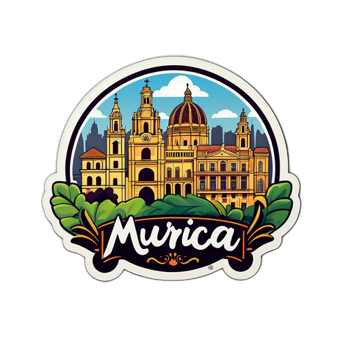 Stiker Bergaya Retro Skyline Real Murcia