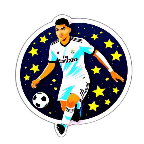 Sticker de Casemiro en balón de fútbol