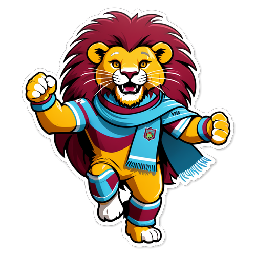 Stiker Maskot Singa Aston Villa di Villa Park