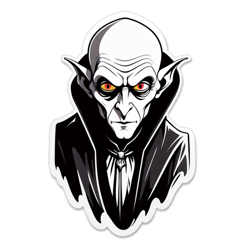 Stiliseret illustration af Nosferatu i klassisk sort og hvid